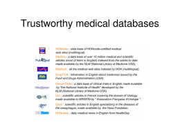 Trustworthy medical databases