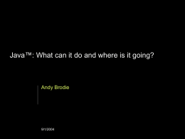 Java™: What can it do and where is it going? 9/1/2004