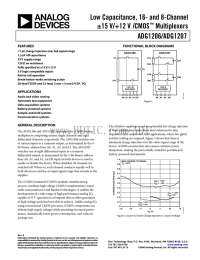 Low Capacitance, 16- and 8-Channel i Multiplexers ADG1206/ADG1207