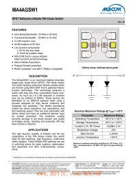 MA4AGSW1 SPST Reflective AlGaAs PIN Diode Switch  FEATURES