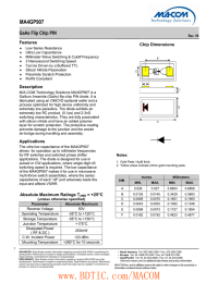 MA4GP907 GaAs Flip Chip PIN Features