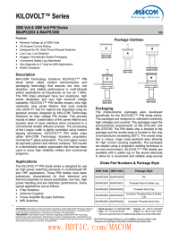 KILOVOLT™ Series 2000 Volt &amp; 3000 Volt PIN Diodes MA4PK200X &amp; MA4PK300X