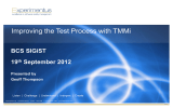 Improving the Test Process with TMMi  BCS SIGiST 19