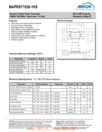 MAPRST1030-1KS M/A-COM Products Avionics Pulsed Power Transistor