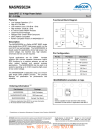 MASWSS0204 GaAs SPDT 2.7 V High Power Switch DC - 3.0 GHz