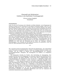 <Onomastik und Akkulturation> Einblicke in das Saarbr&uuml;cker Forschungsprojekt Christa Jochum-Godgl&uuml;ck