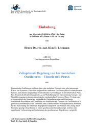 Einladung Zeitoptimale Regelung von harmonischen Oszillatoren – Theorie und Praxis