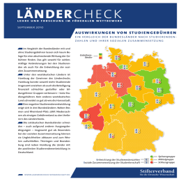 LÄNDER auswirkungen von studiengebühren ein vergleich der bundesländer nach studierenden-