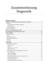 Zusammenfassung Diagnostik Inhaltsverzeichnis