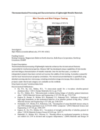 Mini-Tensile and Mini-Fatigue Testing