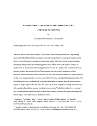 by Ursula Henz* and Marianne Sundström** European Sociological Review