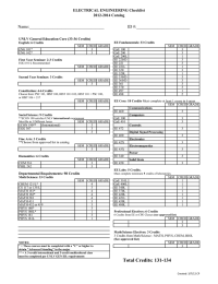 Name:___________________________________          ... ELECTRICAL ENGINEERING Checklist 2012-2014 Catalog