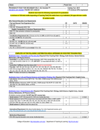 Name: ID Praxis Core         ... PROGRAM OF STUDY FOR SECONDARY ED (7–12)│Intended TF:_____________________  Catalog...