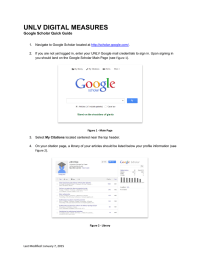 UNLV DIGITAL MEASURES Google Scholar Quick Guide