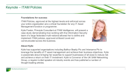 – ITAM Policies Keynote