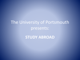 The University of Portsmouth presents: STUDY ABROAD