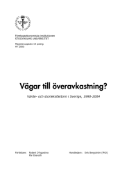 Vägar till överavkastning?  Värde- och storleksfaktorn i Sverige, 1990-2004