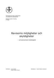 Revisorns möjligheter och skyldigheter – vid ekonomisk brottslighet