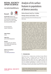 Analysis of iris surface features in populations of diverse ancestry Research