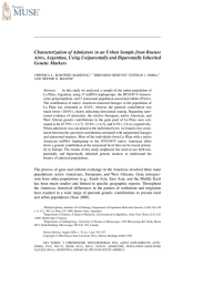 Characterization of Admixture in an Urban Sample from Buenos