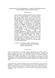 1 PERSONLIGHET SAMT FÖREKOMST AV ADHD I BARNDOMEN HOS EN