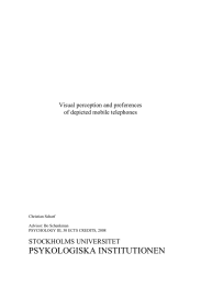 PSYKOLOGISKA INSTITUTIONEN STOCKHOLMS UNIVERSITET  Visual perception and preferences