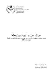 Motivation i arbetslivet  äldreomsorgen