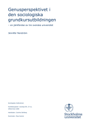 Genusperspektivet i den sociologiska grundkursutbildningen – en jämförelse av tre svenska universitet