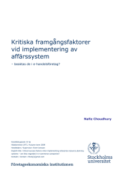 Kritiska framgångsfaktorer vid implementering av affärssystem