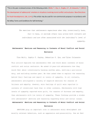 “This is the peer reviewed version of the following article: ( Malti, T., Dys, S., Ongley, S.F., &amp; Colasante, T. (2012).