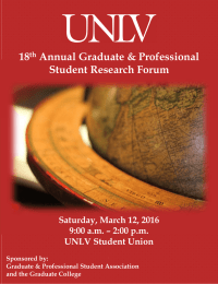 18 Annual Graduate &amp; Professional Student Research Forum Saturday, March 12, 2016