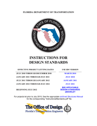 INSTRUCTIONS FOR DESIGN STANDARDS FLORIDA DEPARTMENT OF TRANSPORTATION