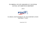 FLORIDA STATE HIGHWAY SYSTEM LEVEL OF SERVICE REPORT 2014 FLORIDA DEPARTMENT OF TRANSPORTATION