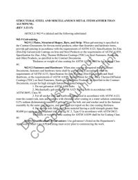 STRUCTURAL STEEL AND MISCELLANEOUS METAL ITEMS (OTHER THAN ALUMINUM). (REV 3-23-15) 962-9 Galvanizing.