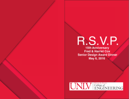 R.S.V.P. 15th Anniversary Fred &amp; Harriet Cox Senior Design Award Dinner