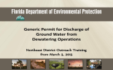 Generic Permit for Discharge of Ground Water from Dewatering Operations