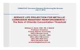 SERVICE LIFE PROJECTION FOR METALLIC CORROSION RESISTANT REINFORCEMENTS