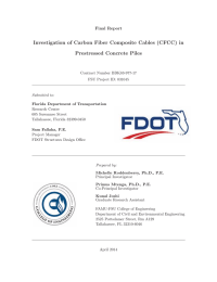 Investigation of Carbon Fiber Composite Cables (CFCC) in Prestressed Concrete Piles