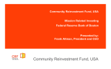 Community Reinvestment Fund, USA Mission Related Investing Federal Reserve Bank of Boston