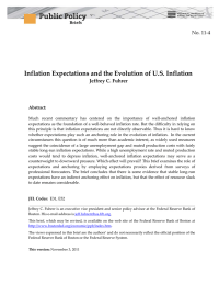 Inflation Expectations and the Evolution of U.S. Inflation No. 11-4