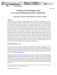 A Profile of the Mortgage Crisis in a Low-and-Moderate-Income Community No. 10-6