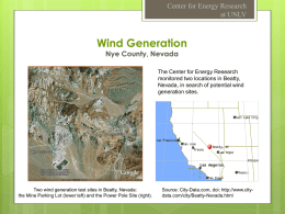 Wind Generation Nye County, Nevada Center for Energy Research at UNLV