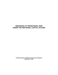 INSURANCE OF OPERATIONAL RISK UNDER THE NEW BASEL CAPITAL ACCORD