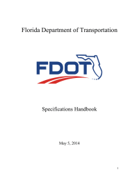 Florida Department of Transportation  Specifications Handbook May 5, 2014