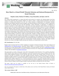  How Much is a Friend Worth? Directed Altruism and Enforced Reciprocity in  Social Networks                          