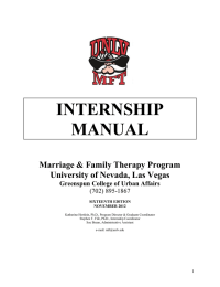 INTERNSHIP MANUAL  Marriage &amp; Family Therapy Program