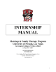 INTERNSHIP MANUAL  Marriage &amp; Family Therapy Program