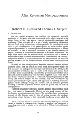 After Keynesian Macroeconomics Robert Eo Lucas and Thomas J. Sargent