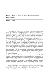 W P 2050: A Joel E. Cohen*