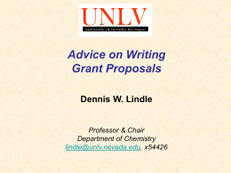 Advice on Writing Grant Proposals Dennis W. Lindle